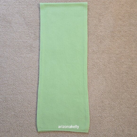 Thick Cashmere Scarf Knit Pastel Green - Picture 13 of 13